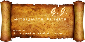 Georgijevits Julietta névjegykártya